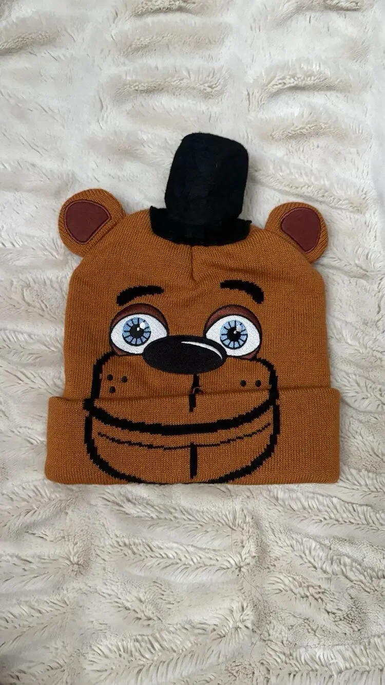 Five Nights at Freddy's Fazbear Beanie Hat Youth Brown Knit Cap